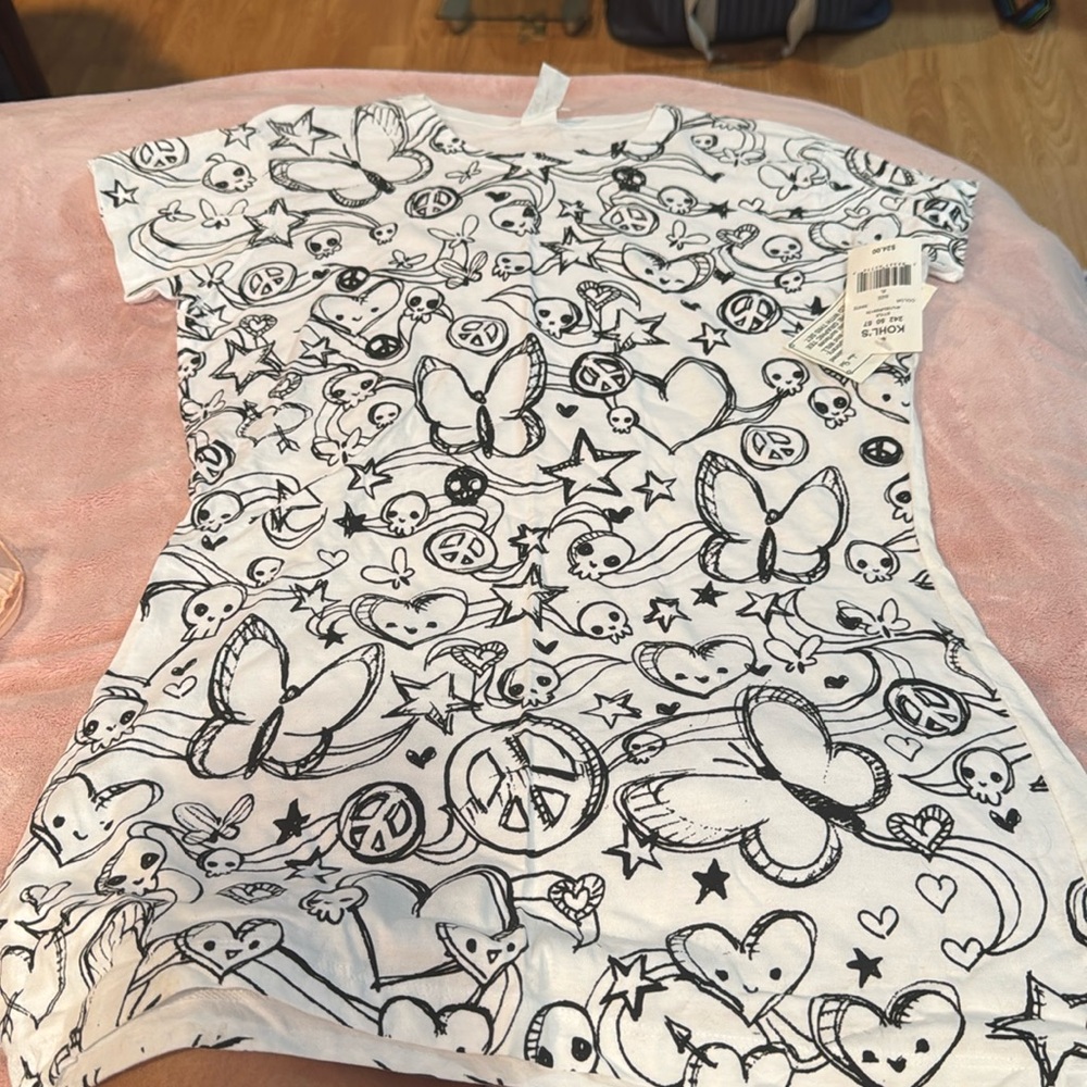 NWT Hybrid Tees Cap Sleeve Sz XL Shirt Use your creativity to Color!!! Z50